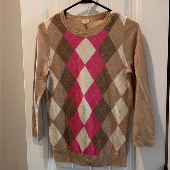 J Crew Size Small Argyle Thin Sweater - Picture 3 of 4